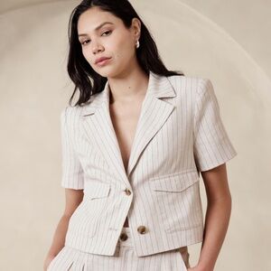 Herringbone Cropped Blazer